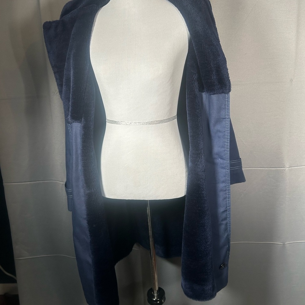 Vintage Davis of London Navy Blue Women's Trench Coat - Picture 5 of 6